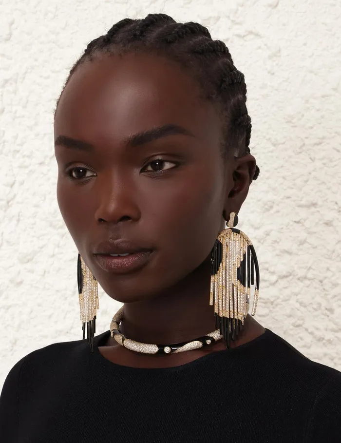 Women Earrings Zimmermann Stella Chandeliers Goldblack