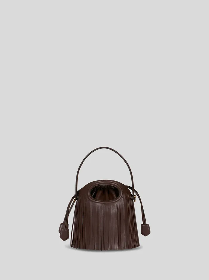 Women Etro Bucket Bags Medium Saturno Bag With Fringing Brown Women Etro Bucket Bags Medium Saturno Bag With Fringing Brown