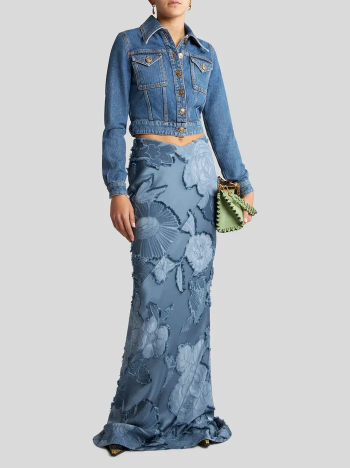 Women Etro Coats And Outerwear Denim Jacket Grey Women Etro Coats And Outerwear Denim Jacket Grey