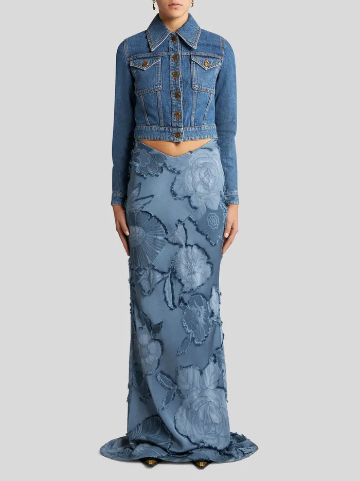 Women Etro Coats And Outerwear Denim Jacket Grey Women Etro Coats And Outerwear Denim Jacket Grey