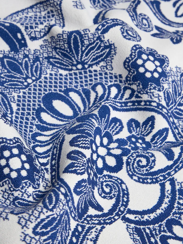 Women Etro Dresses Mini Knit Jacquard Dress Navy Blue Women Etro Dresses Mini Knit Jacquard Dress Navy Blue