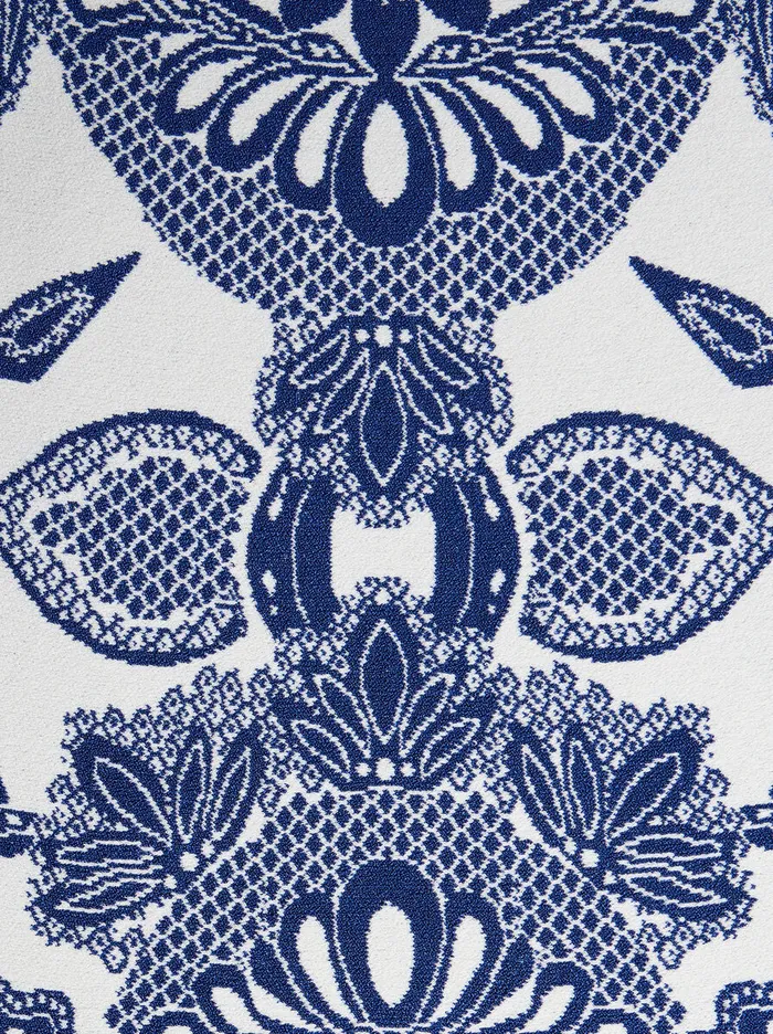 Women Etro Dresses Mini Knit Jacquard Dress Navy Blue Women Etro Dresses Mini Knit Jacquard Dress Navy Blue