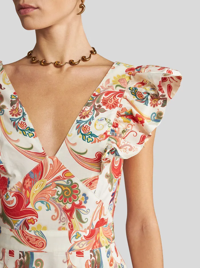 Women Etro Dresses Paisley Dress With Embroidery White