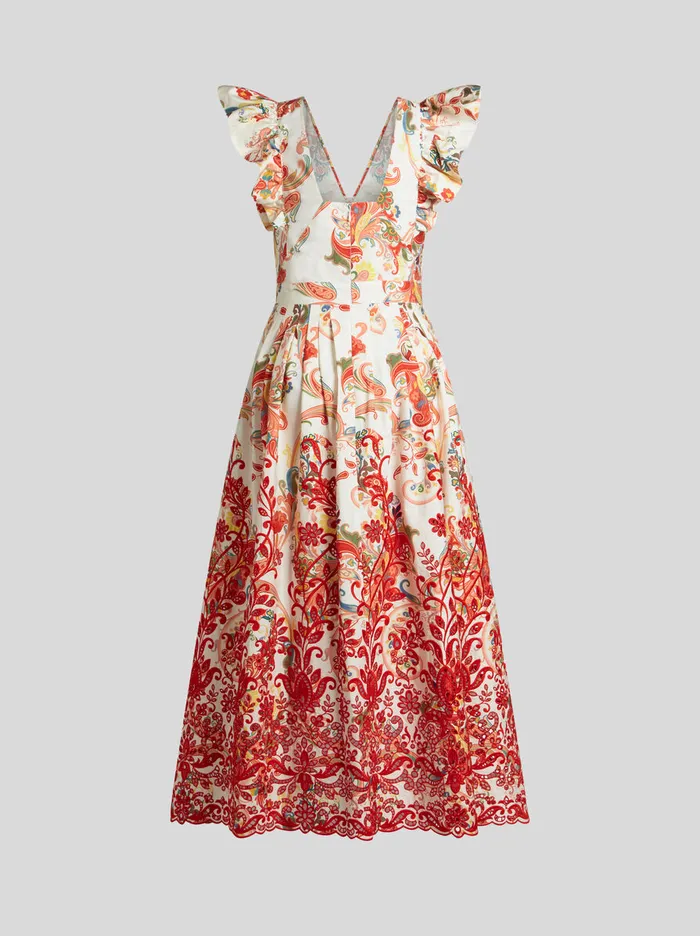 Women Etro Dresses Paisley Dress With Embroidery White