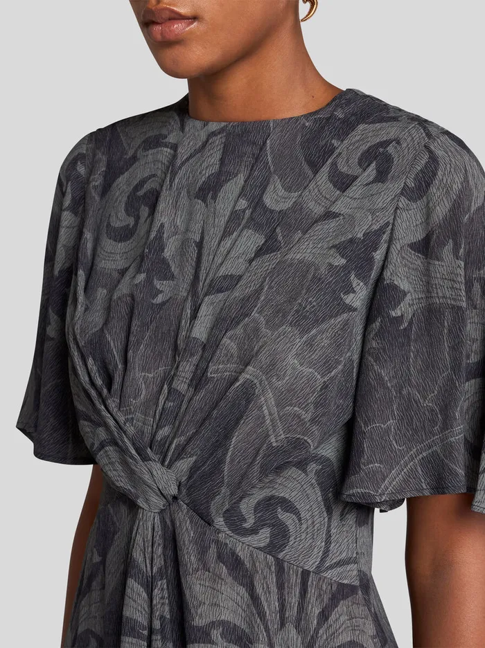 Women Etro Dresses Printed Flared Dress Grey Women Etro Dresses Printed Flared Dress Grey