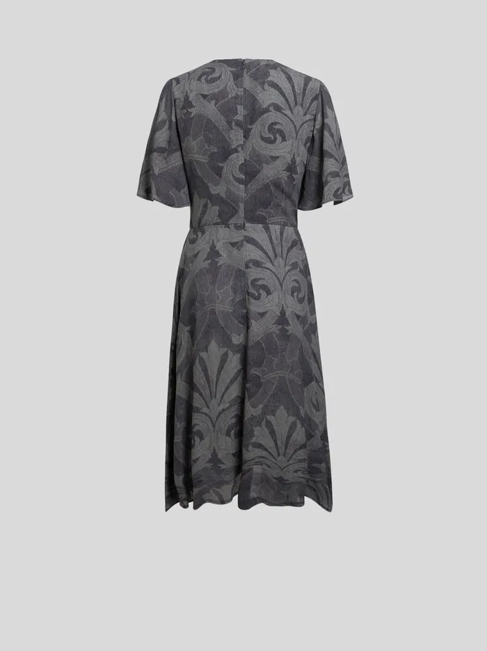 Women Etro Dresses Printed Flared Dress Grey Women Etro Dresses Printed Flared Dress Grey