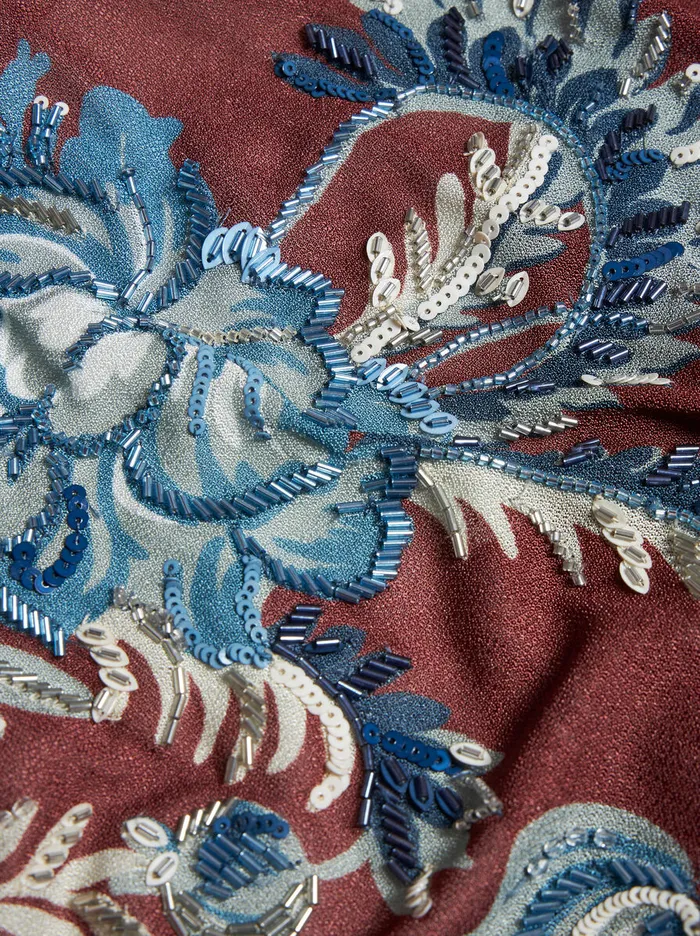 Women Etro Dresses Printed Jersey Dress Burgundy Women Etro Dresses Printed Jersey Dress Burgundy