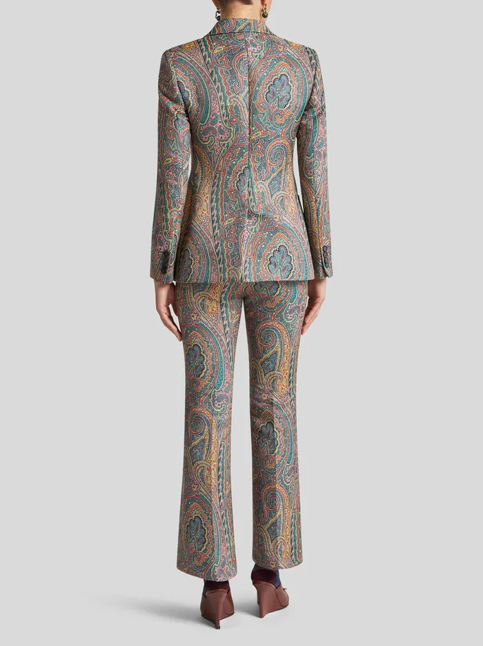 Women Etro Jackets SingleBreasted Paisley Jacket Light Blue Women Etro Jackets SingleBreasted Paisley Jacket Light Blue