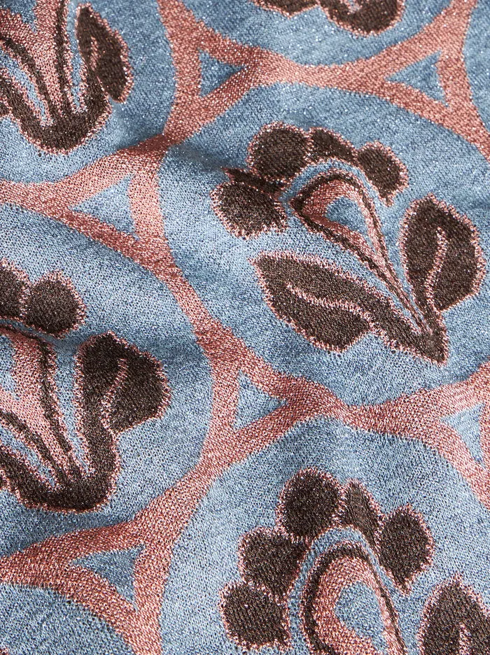 Women Etro Knitwear Knit Jacquard Polo Shirt Light Blue Women Etro Knitwear Knit Jacquard Polo Shirt Light Blue