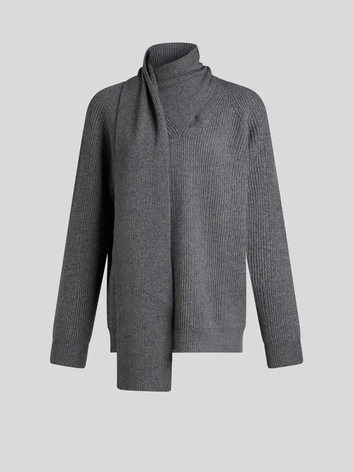 Women Etro Knitwear Wool And Cashmere Sweater Grey