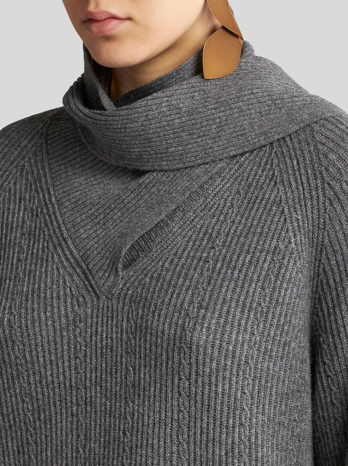 Women Etro Knitwear Wool And Cashmere Sweater Grey Women Etro Knitwear Wool And Cashmere Sweater Grey