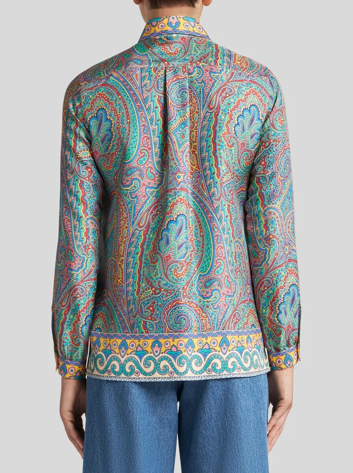 Women Etro Shirts And Blouses Multicoloured Paisley Shirt Green Women Etro Shirts And Blouses Multicoloured Paisley Shirt Green