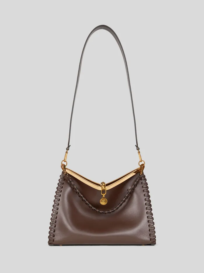 Women Etro Shoulder Bags Large Vela Bag With Thread Work Brown Women Etro Shoulder Bags Large Vela Bag With Thread Work Brown