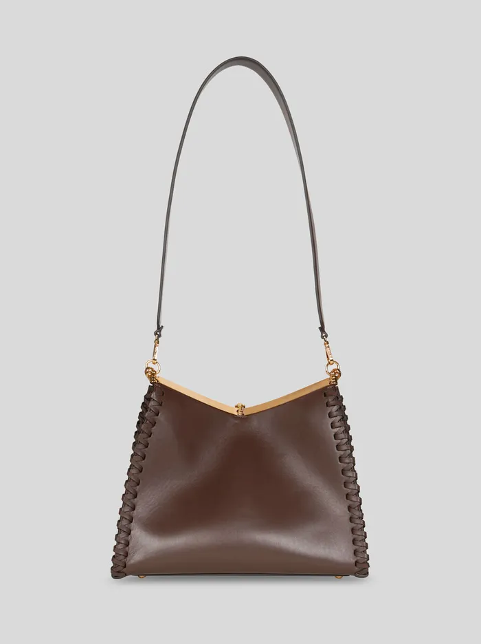 Women Etro Shoulder Bags Large Vela Bag With Thread Work Brown Women Etro Shoulder Bags Large Vela Bag With Thread Work Brown