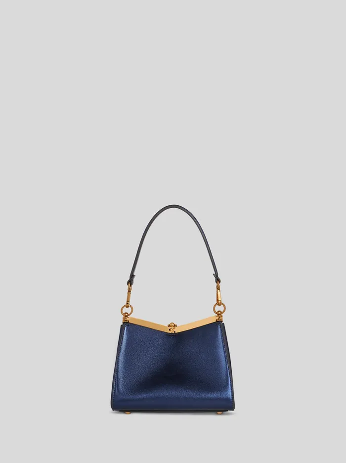 Women Etro Shoulder Bags Small Laminated Vela Bag Navy Blue Women Etro Shoulder Bags Small Laminated Vela Bag Navy Blue
