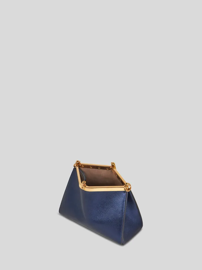 Women Etro Shoulder Bags Small Laminated Vela Bag Navy Blue Women Etro Shoulder Bags Small Laminated Vela Bag Navy Blue