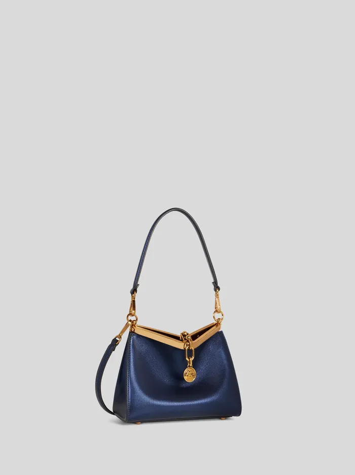 Women Etro Shoulder Bags Small Laminated Vela Bag Navy Blue Women Etro Shoulder Bags Small Laminated Vela Bag Navy Blue
