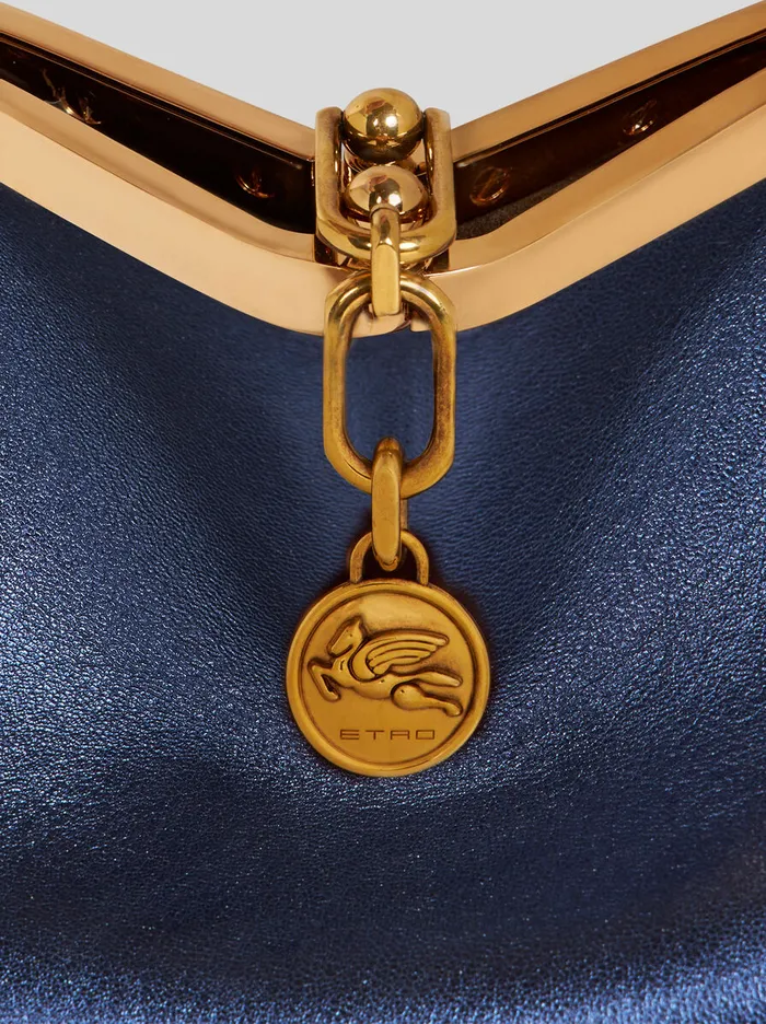 Women Etro Shoulder Bags Small Laminated Vela Bag Navy Blue Women Etro Shoulder Bags Small Laminated Vela Bag Navy Blue