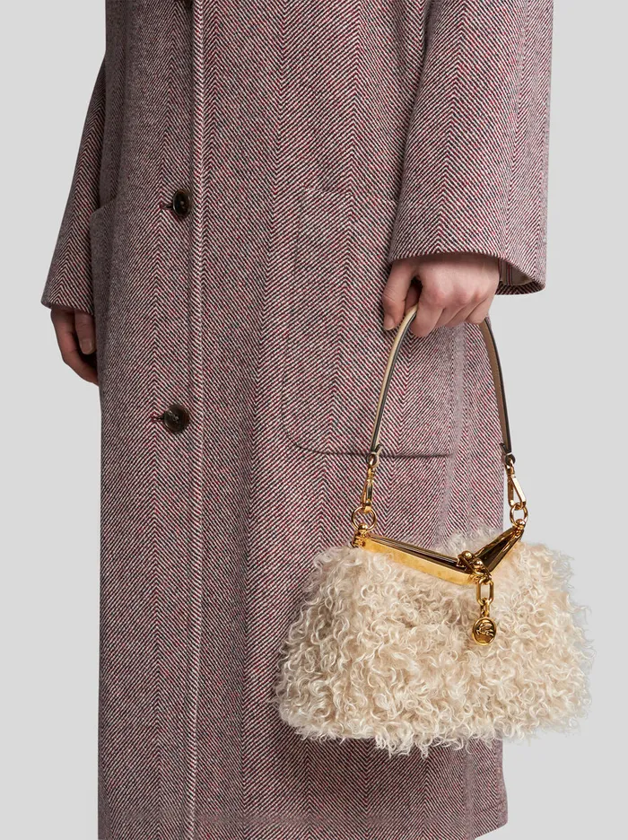 Women Etro Shoulder Bags Small Wool And Mohair Vela Bag Beige Women Etro Shoulder Bags Small Wool And Mohair Vela Bag Beige