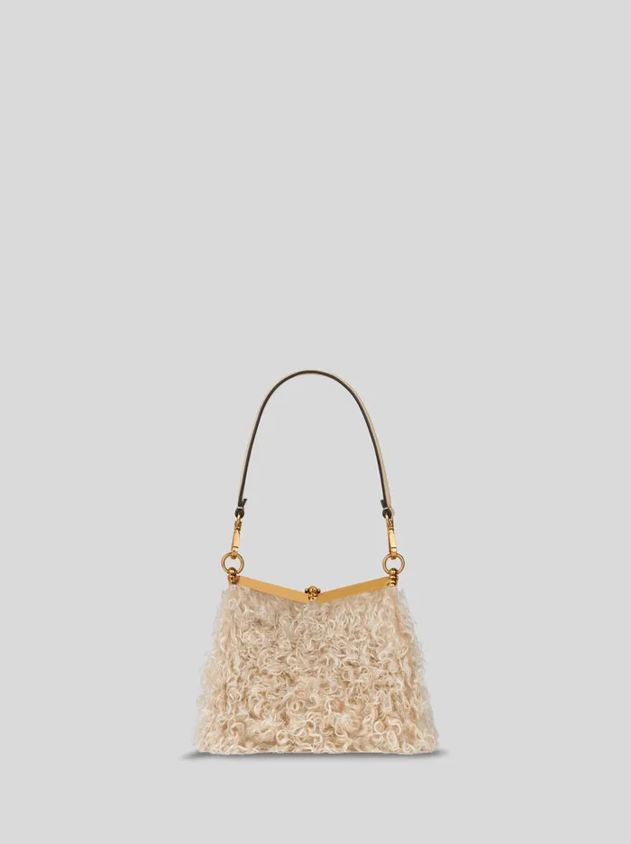 Women Etro Shoulder Bags Small Wool And Mohair Vela Bag Beige Women Etro Shoulder Bags Small Wool And Mohair Vela Bag Beige