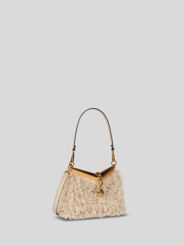 Women Etro Shoulder Bags Small Wool And Mohair Vela Bag Beige Women Etro Shoulder Bags Small Wool And Mohair Vela Bag Beige