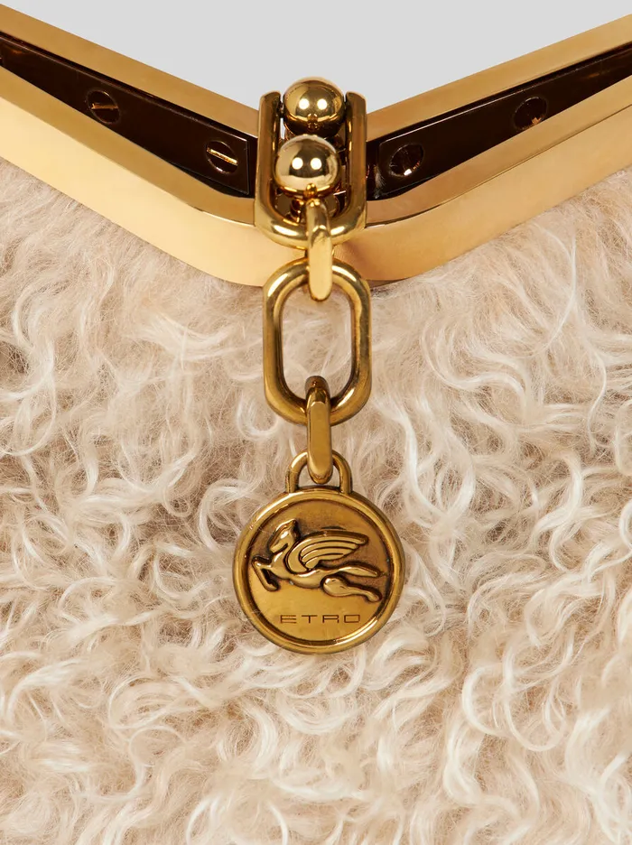 Women Etro Shoulder Bags Small Wool And Mohair Vela Bag Beige Women Etro Shoulder Bags Small Wool And Mohair Vela Bag Beige