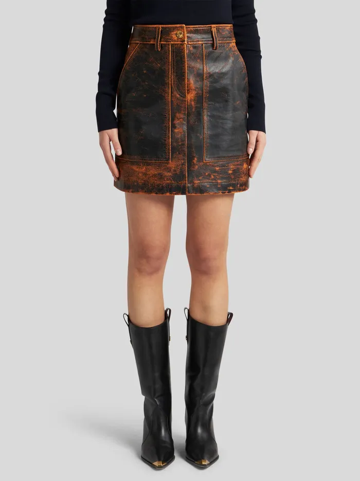 Women Etro Skirts Leather Mini Skirt Black Women Etro Skirts Leather Mini Skirt Black