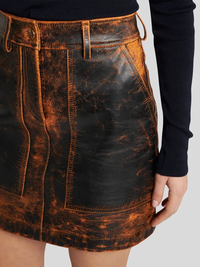Women Etro Skirts Leather Mini Skirt Black Women Etro Skirts Leather Mini Skirt Black