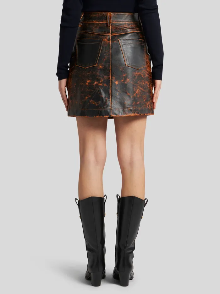 Women Etro Skirts Leather Mini Skirt Black Women Etro Skirts Leather Mini Skirt Black