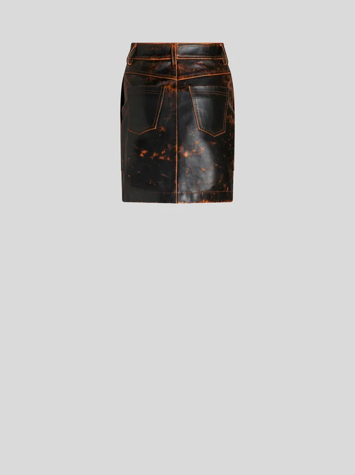 Women Etro Skirts Leather Mini Skirt Black Women Etro Skirts Leather Mini Skirt Black