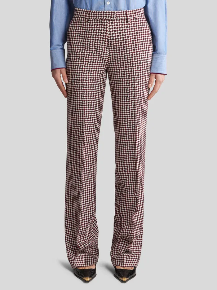Women Etro Trousers Houndstooth Trousers White Women Etro Trousers Houndstooth Trousers White