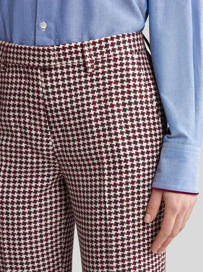 Women Etro Trousers Houndstooth Trousers White Women Etro Trousers Houndstooth Trousers White