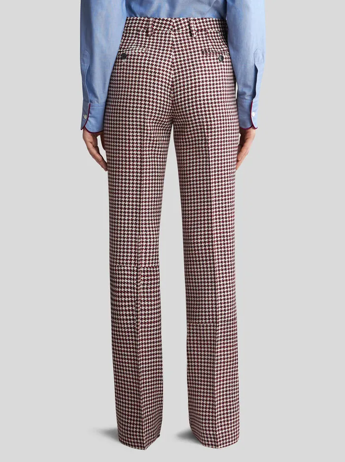 Women Etro Trousers Houndstooth Trousers White Women Etro Trousers Houndstooth Trousers White