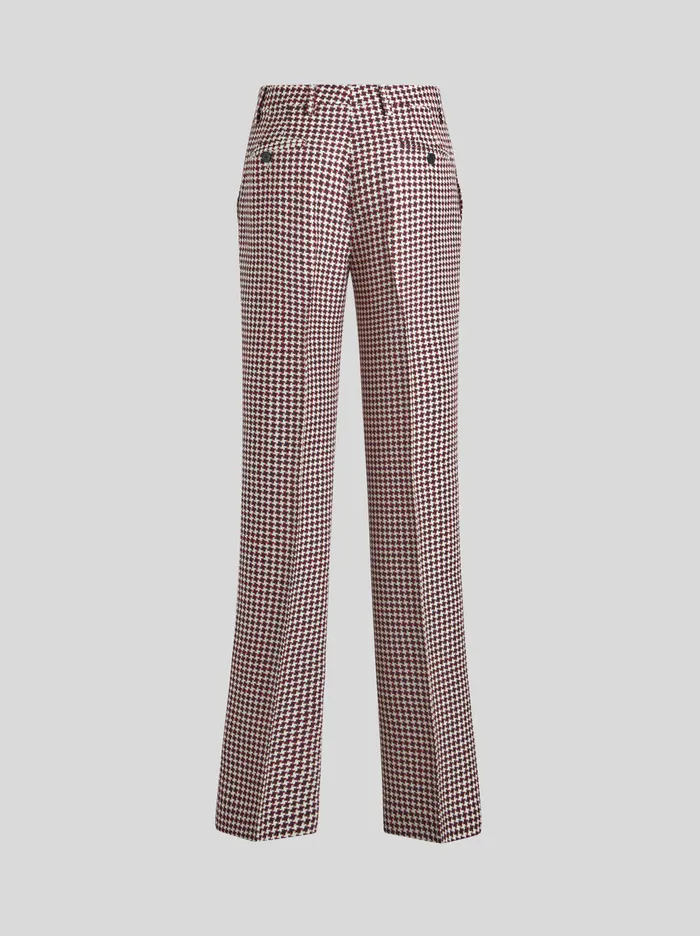 Women Etro Trousers Houndstooth Trousers White Women Etro Trousers Houndstooth Trousers White