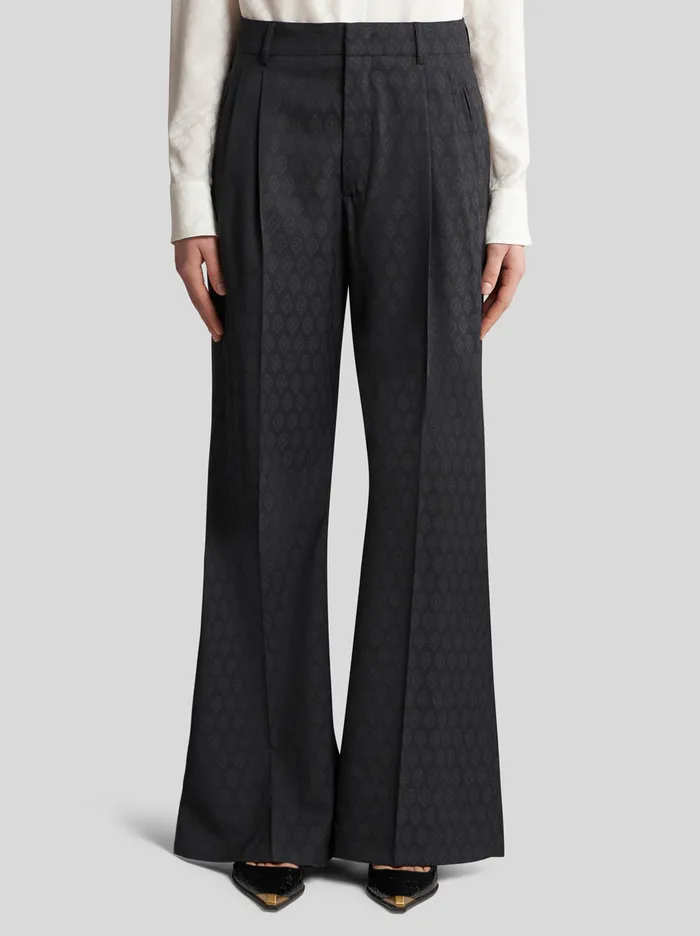 Women Etro Trousers Jacquard Trousers Black Women Etro Trousers Jacquard Trousers Black