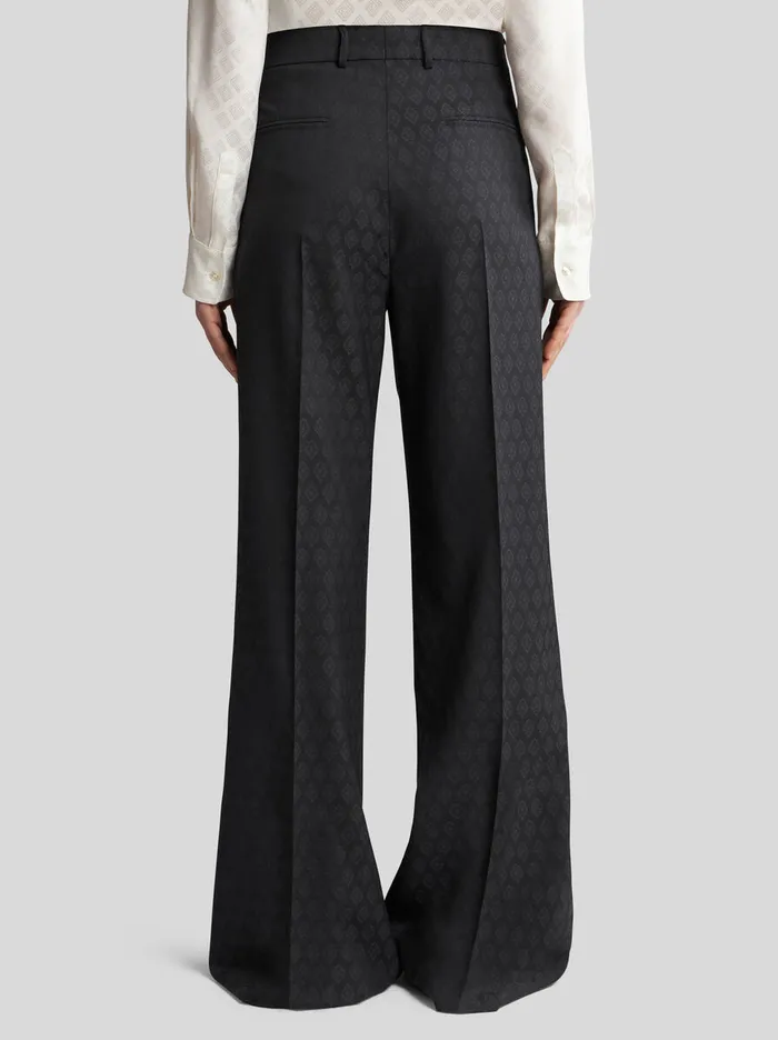 Women Etro Trousers Jacquard Trousers Black Women Etro Trousers Jacquard Trousers Black