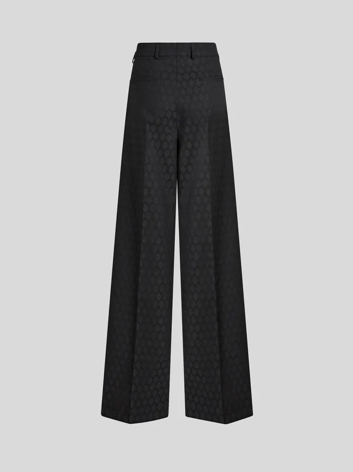 Women Etro Trousers Jacquard Trousers Black Women Etro Trousers Jacquard Trousers Black