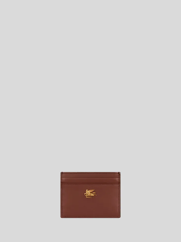 Women Etro Wallets And Credit Card Holder Leather Credit Card Holder With Pegaso Brown Women Etro Wallets And Credit Card Holder Leather Credit Card Holder With Pegaso Brown