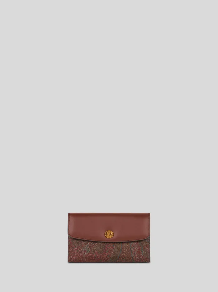Women Etro Wallets And Credit Card Holder Paisley Purse Essential Brown