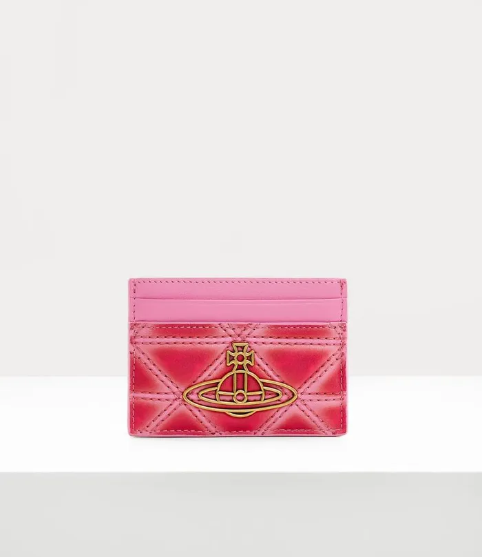 Women Flat Card Holder Pinkred Vivienne Westwood Wallets And Purses