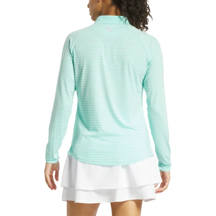 Women FootJoy Shirts QuarterZip Long Sleeve Sun Protection Aqua Women FootJoy Shirts QuarterZip Long Sleeve Sun Protection Aqua