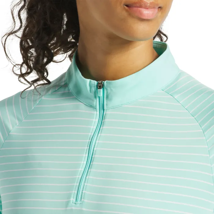 Women FootJoy Shirts QuarterZip Long Sleeve Sun Protection Aqua Women FootJoy Shirts QuarterZip Long Sleeve Sun Protection Aqua