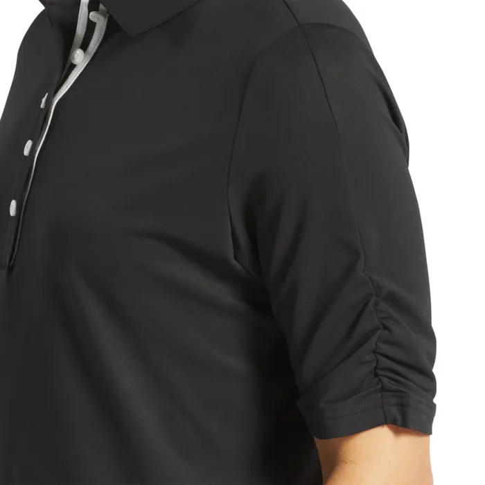 Women FootJoy Shirts Ruched Half Sleeve Black Women FootJoy Shirts Ruched Half Sleeve Black