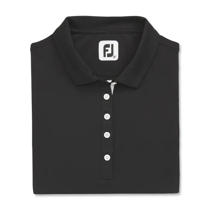 Women FootJoy Shirts Ruched Half Sleeve Black Women FootJoy Shirts Ruched Half Sleeve Black