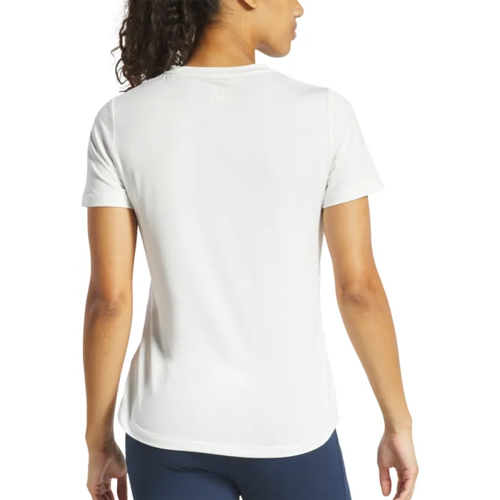 Women FootJoy Shirts Short Sleeve Crew Neck White Women FootJoy Shirts Short Sleeve Crew Neck White