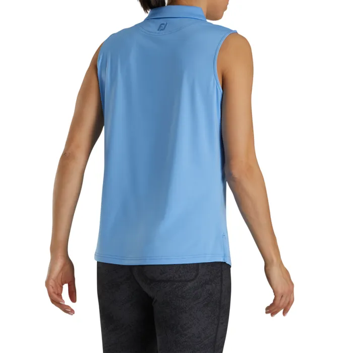 Women FootJoy Shirts Solid Lisle Sleeveless Light Blue Women FootJoy Shirts Solid Lisle Sleeveless Light Blue