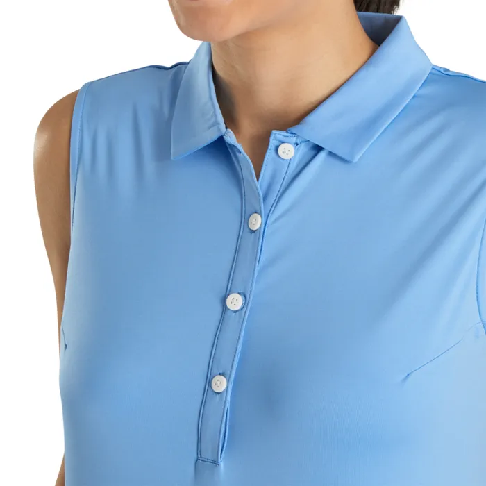 Women FootJoy Shirts Solid Lisle Sleeveless Light Blue Women FootJoy Shirts Solid Lisle Sleeveless Light Blue