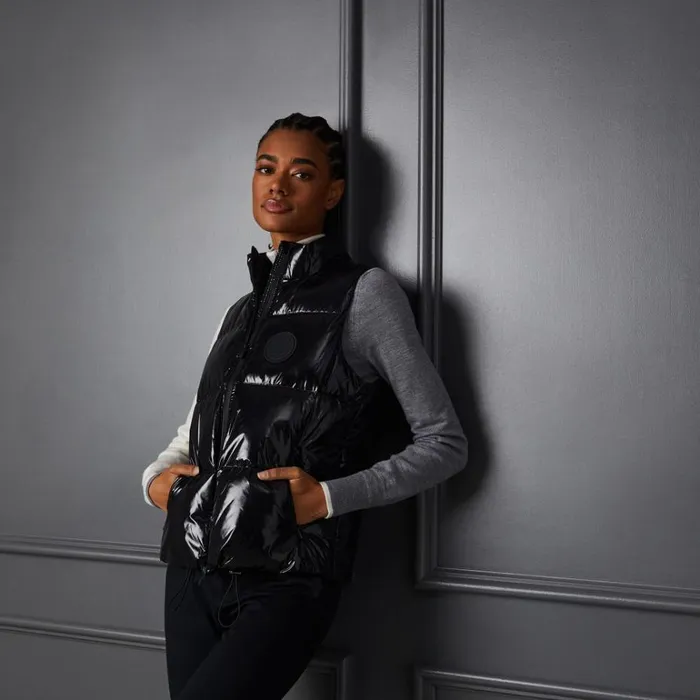 Women GFORE Black Quilted Polished Nylon Merino Wool Lined Puffer Golf Vest Women GFORE Black Quilted Polished Nylon Merino Wool Lined Puffer Golf Vest