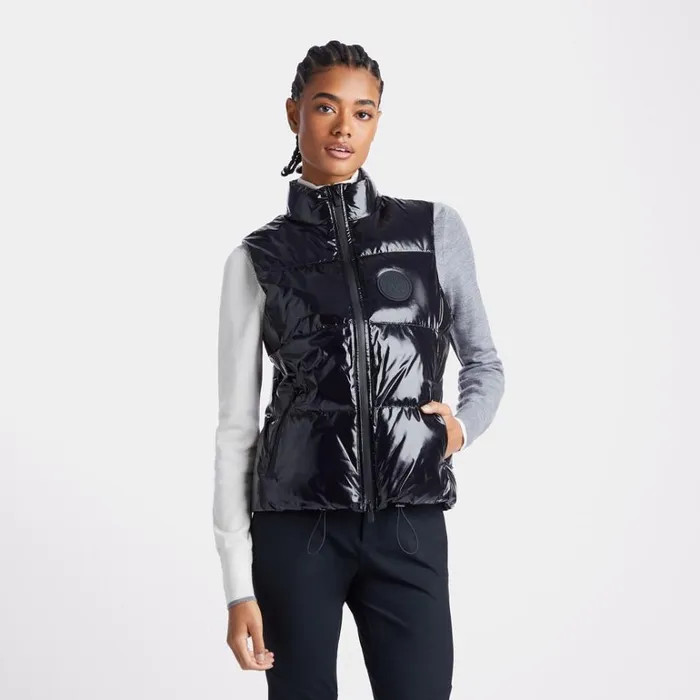 Women GFORE Black Quilted Polished Nylon Merino Wool Lined Puffer Golf Vest Women GFORE Black Quilted Polished Nylon Merino Wool Lined Puffer Golf Vest