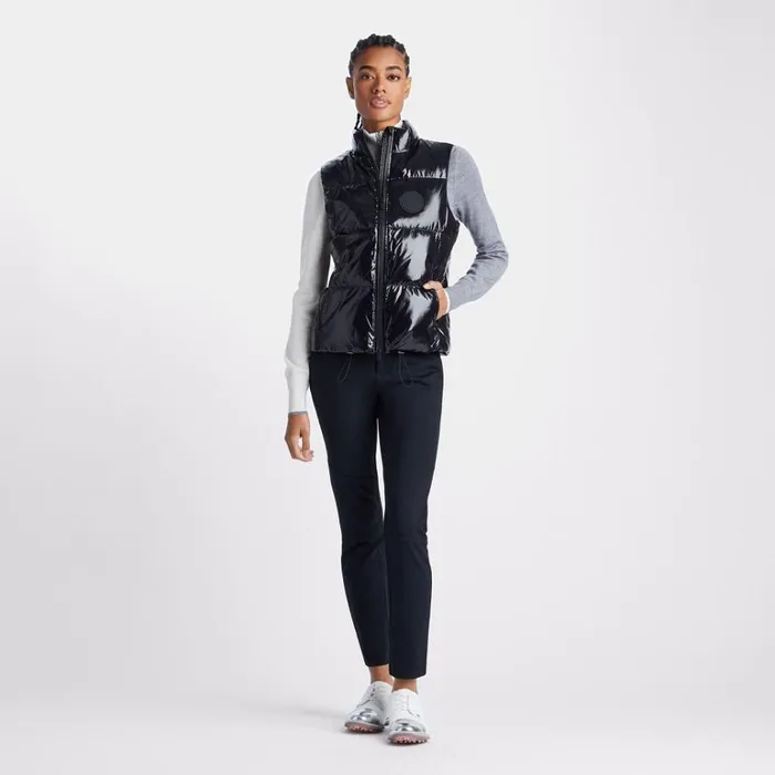 Women GFORE Black Quilted Polished Nylon Merino Wool Lined Puffer Golf Vest Women GFORE Black Quilted Polished Nylon Merino Wool Lined Puffer Golf Vest